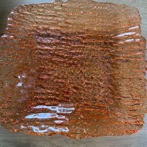 Textured Orange Glass Plate